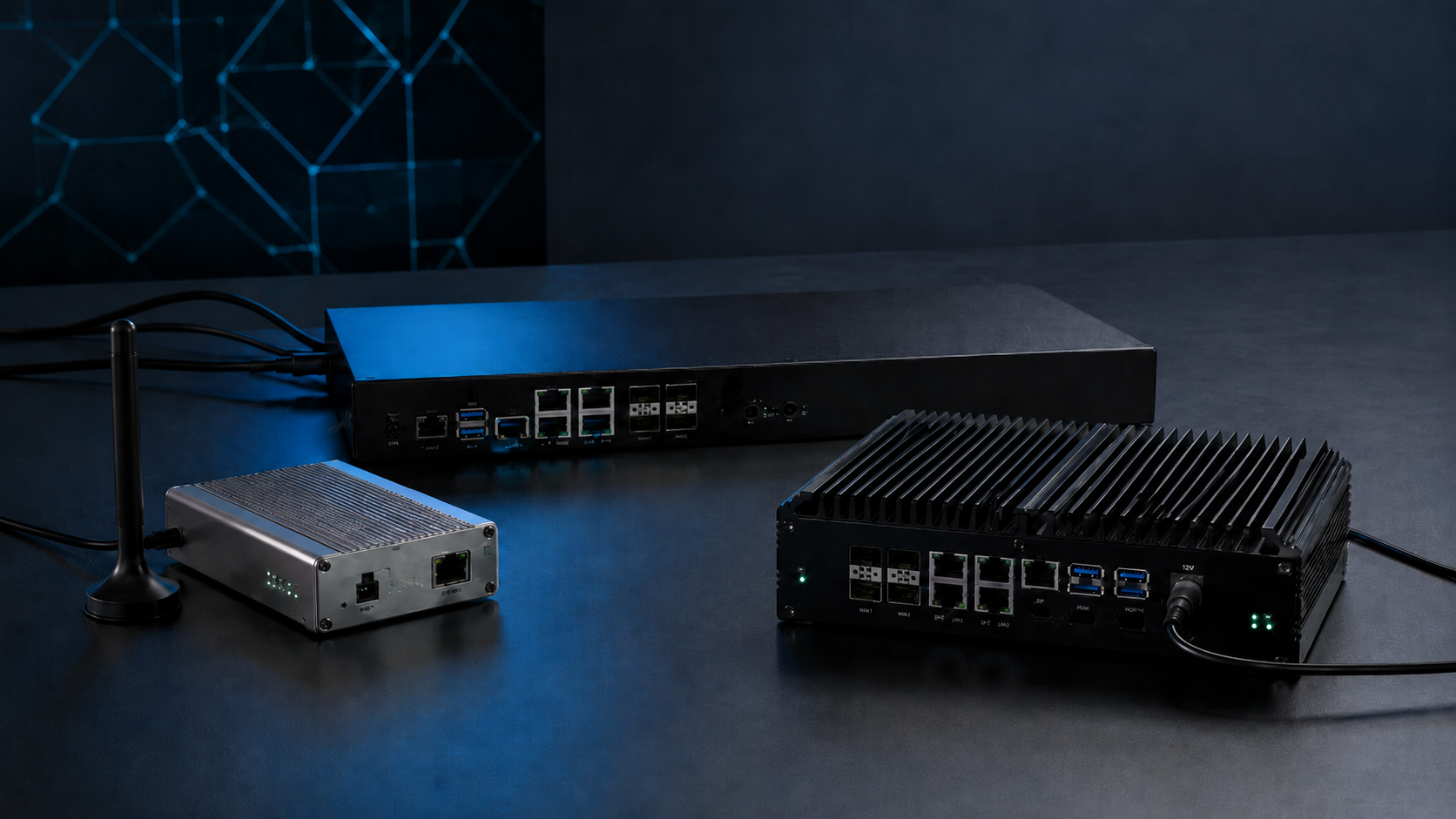 Network gateway hardware and connected infrastructure prepared for secure routing and monitoring